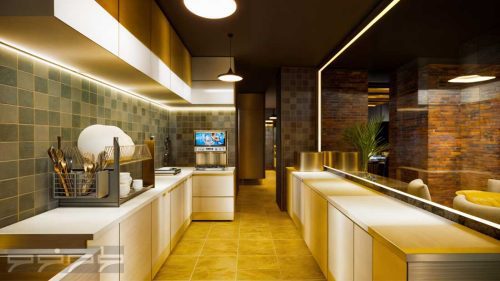 بازسازی آشپزخانه رستوران در بخش بازسازی ساختمان